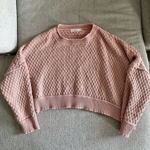 Pink Textured Women's Sweater